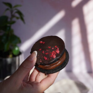 Alfajor Lowcarb Frambuesa y choco
